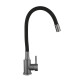 Змішувач для кухні Lidz Aria 015F3 (k35) з гнучким виливом LDARI015F3BGRP49564 Graphite/Black