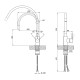 Змішувач для кухні Lidz Aria 015F3 (k35) з гнучким виливом LDARI015F3GGRP49565 Graphite/Grey