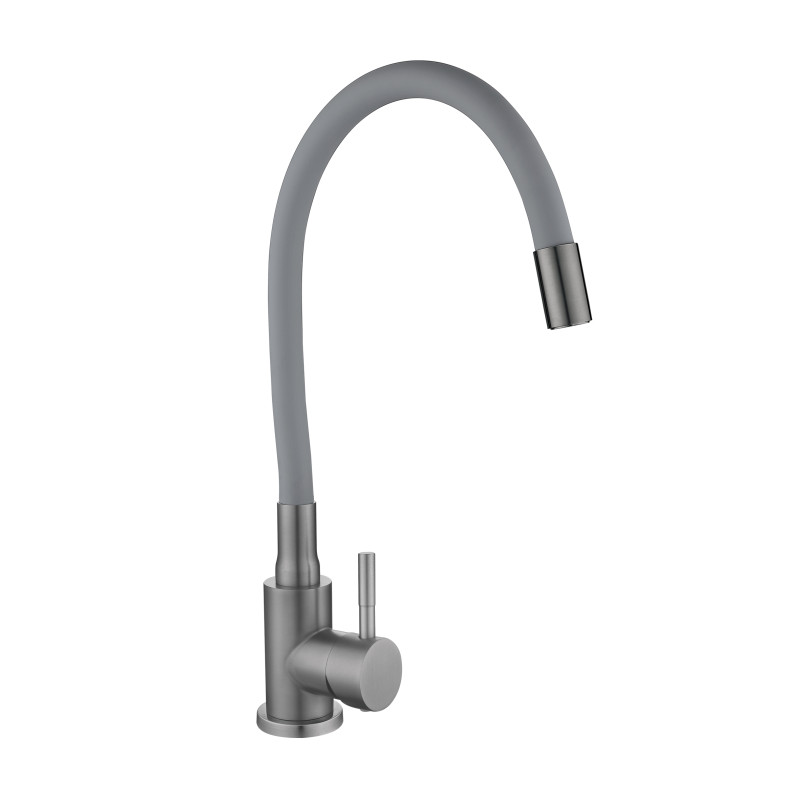Змішувач для кухні Lidz Aria 015F3 (k35) з гнучким виливом LDARI015F3GGRP49565 Graphite/Grey