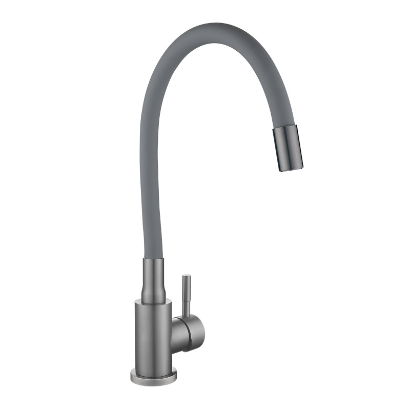 Змішувач для кухні Lidz Aria 015F3 (k35) з гнучким виливом LDARI015F3GGRP49565 Graphite/Grey