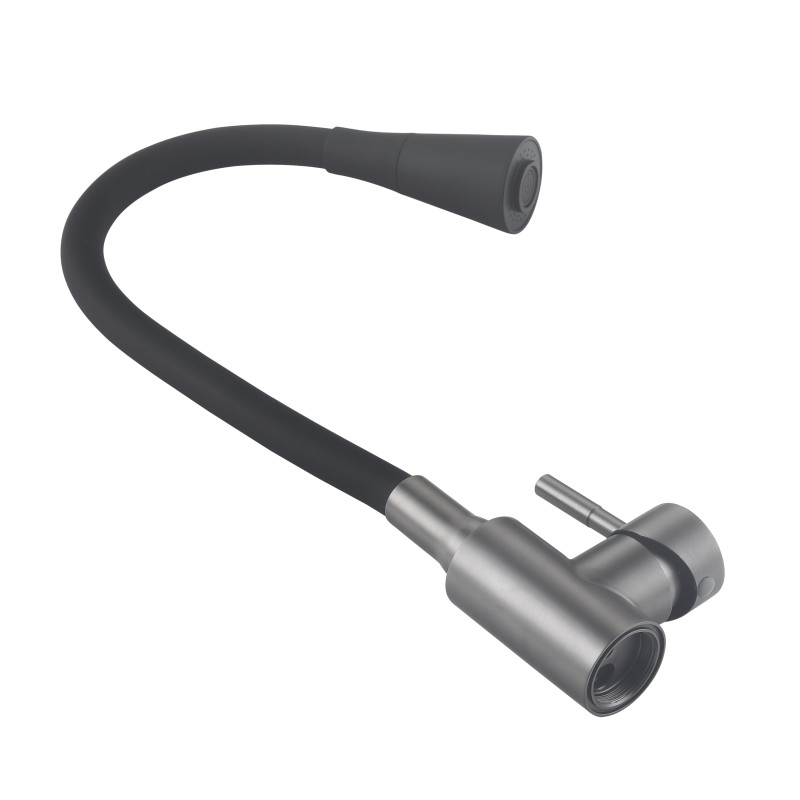 Змішувач для кухні Lidz Aria 015F31 (k35) з гнучким виливом LDARI015F31BGRP49566 Graphite/Black