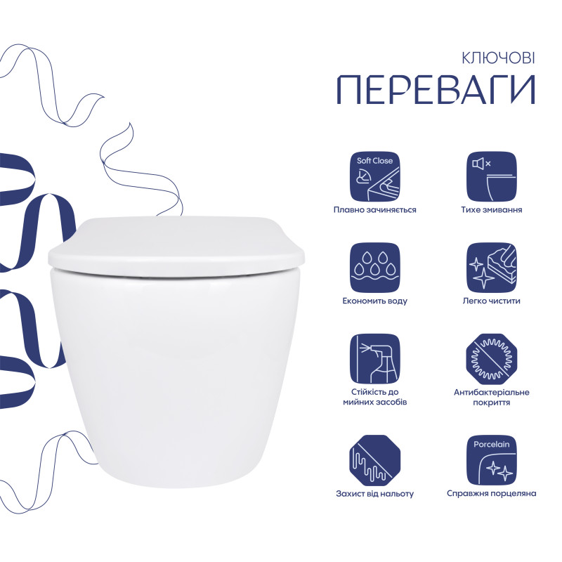 Унітаз підвісний Qtap Robin ML Ultra Quiet 490x365x325 мм, з сидінням Soft-close MagLock, White QTROBML26W49621