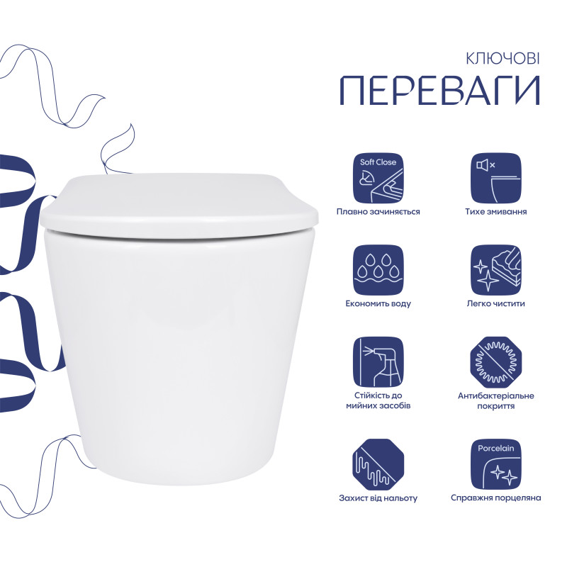 Унітаз підвісний Qtap Scorpio ML Ultra Quiet 490x365x325 мм, з сидінням Soft-close MagLock, White QTSCOML26W49622