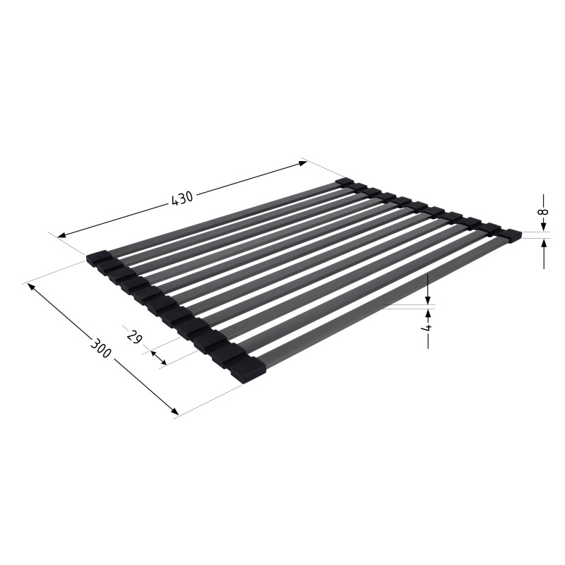 Сушарка на кухонну мийку Lidz Acsis LA14 Black, плоска основа, для посуду 430х300 мм LDACSLA14BLM49768