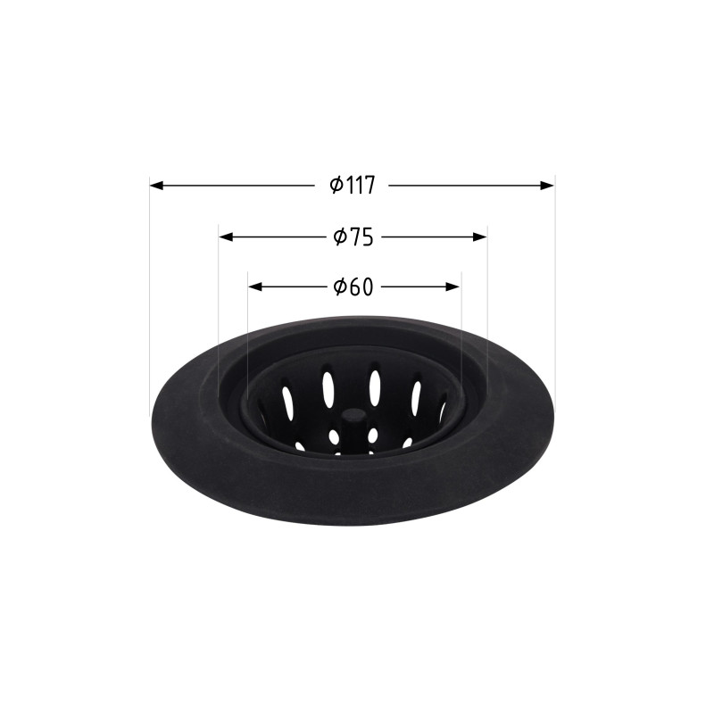 Сітка для сифона Lidz Acsis LA27 Black, силіконова, 117х117х37 мм LDACS33BLM49775
