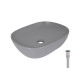 Раковина накладна Qtap Aquarius 470x380x120 мм, Stone grey, прямокутна, з донним клапаном QTAQA188SG49780