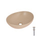 Раковина накладна Qtap Dove 415x340x140 мм, Beige, овальна, з донним клапаном QTDOV188SB49784
