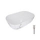 Раковина накладна Qtap Robin 600x390x150 мм, Marble, прямокутна, з донним клапаном QTROB188MR49788