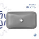 Раковина накладна Qtap Tern 610x350x135 мм, Stone grey, прямокутна, з донним клапаном QTTER188SG49789