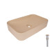 Раковина накладна Qtap Tern 610x350x135 мм, Beige, прямокутна, з донним клапаном QTTER188SB49790
