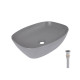 Раковина накладна Qtap Cardinal 500х380х140 мм, Stone grey, прямокутна, з донним клапаном QTCAR188SG49824