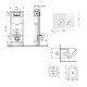 Готове рішення Qtap для ванної кімнати: підвісний унітаз Taurus Ultra Quiet 515×360×350 + комплект інсталяції Nest 4 в 1 (кругла клавіша White)