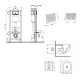Готове рішення Qtap для ванної кімнати: підвісний унітаз Taurus Ultra Quiet 515×360×350 + комплект інсталяції Nest 4 в 1 (кругла клавіша Satin)
