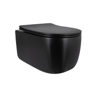 Унітаз підвісний Qtap Taurus Ultra Quiet 515×360×350 мм, Matt Black, з сидінням Slim Duroplast / Soft-close / Quick Release QTTAU28BLM50504