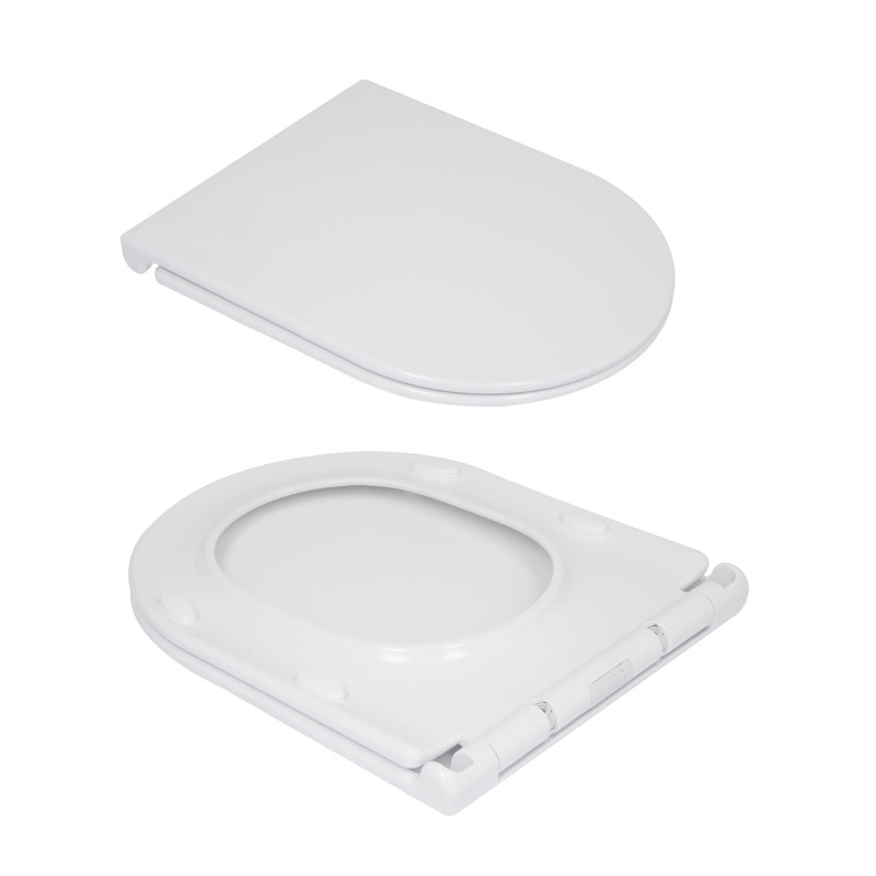 Унитаз напольный Qtap Presto безобідковий з сідінням Soft-close QTPRE27W51022