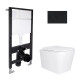 Готове рішення Qtap для ванної кімнати: підвісний унітаз Tern Ultra Quiet 525x345x360 + комплект інсталяції Standard (кругла клавіша Black)