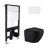Готове рішення Qtap для ванної кімнати: підвісний унітаз Jay Ultra Quiet 485x360x320 + комплект інсталяції Standard (лінійна клавіша White)