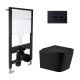 Готове рішення Qtap для ванної кімнати: підвісний унітаз Crow Ultra Quiet 485x340x290 + комплект інсталяції Standard (лінійна клавіша Black)