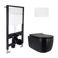 Готове рішення Qtap для ванної кімнати: підвісний унітаз Taurus Ultra Quiet 515x360x350 + комплект інсталяції Standard (лінійна клавіша White)