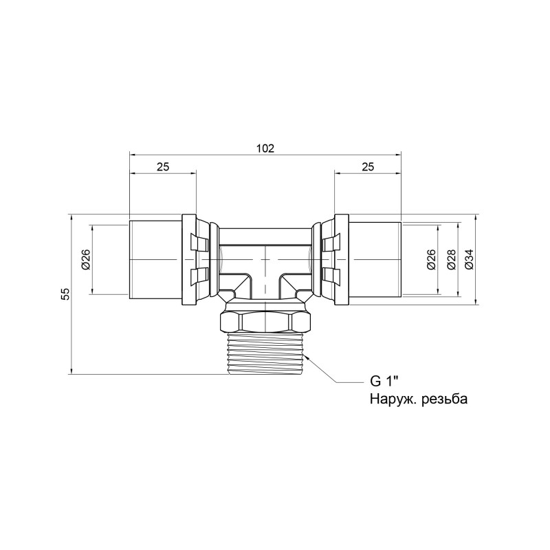 Трійник прес Icma 26х1