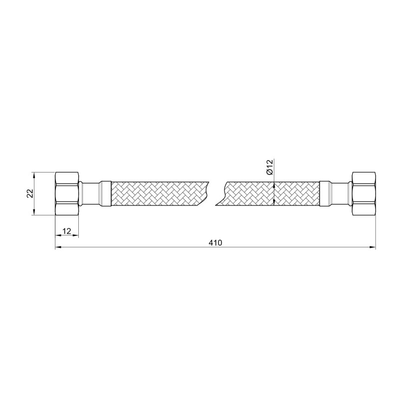 Гнучка підводка для води Thermo Alliance Standart 40 см ГГ SD397W40