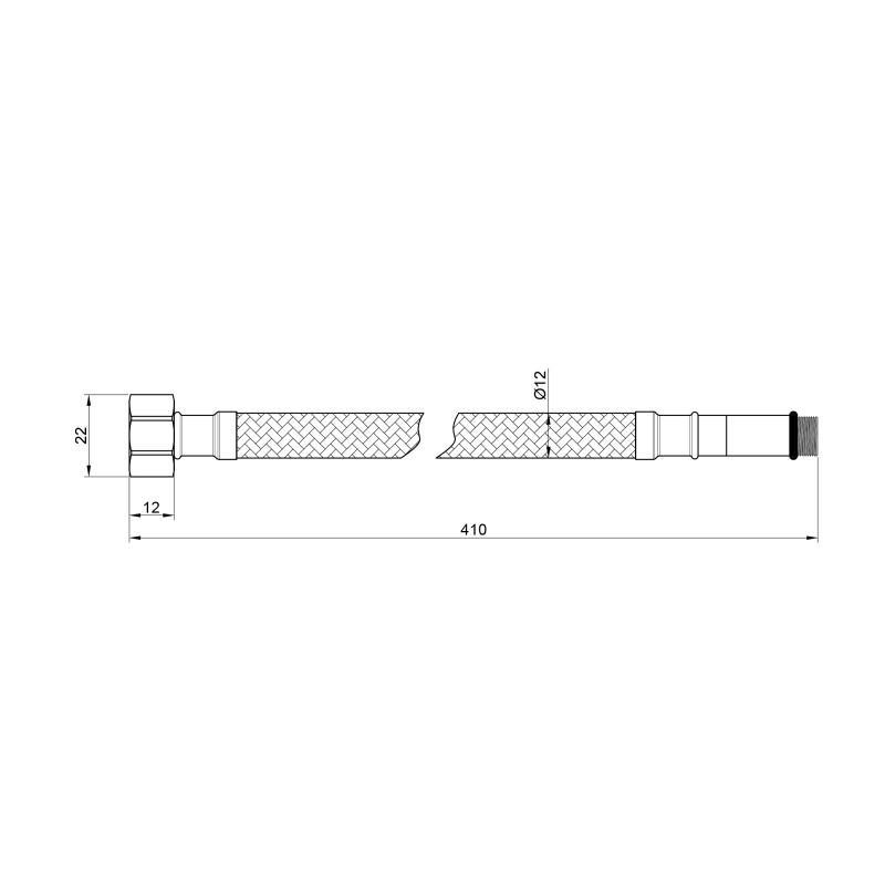 Гнучка підводка для води Thermo Alliance Standart М10 40 см (пара) SD396W40