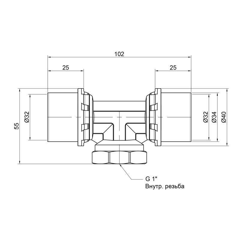 Трійник прес Icma 32х1